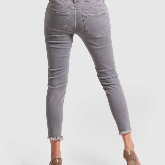 OLGYN Women’s Stretch Gray Denim Pant Skinny Fit - Picture 2 of 5